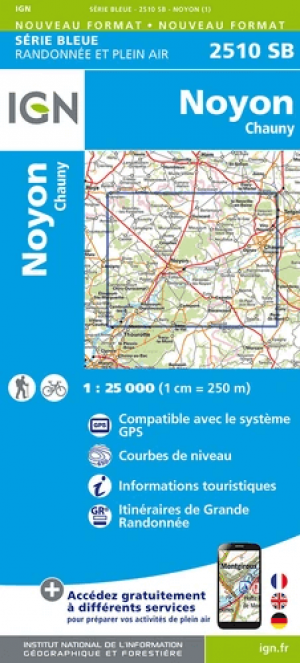 Wandelkaart 2510 SB Noyon & Chauny - IGN