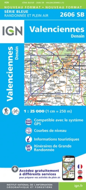 Wandelkaart 2606 SB Valenciennes & Denain - IGN
