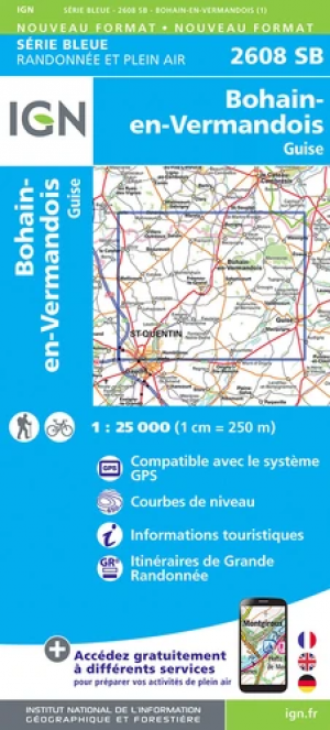 Wandelkaart 2608 SB Bohain-en-Vermandois & Villers-Outréaux