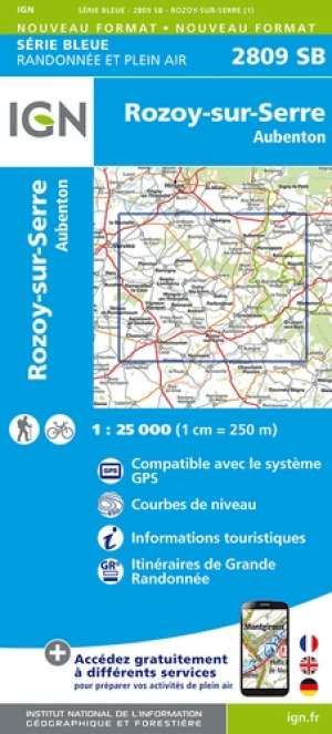 Wandelkaart 2809 SB Rozoy-sur-Serre & Aubenton - IGN