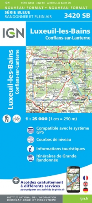 Wandelkaart 3420 SB Luxeuil-les-Bains & Conflans-sur-Laterne