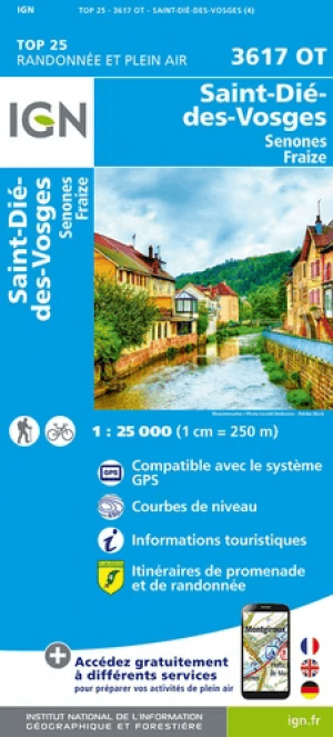 Wandelkaart 3617 OT St-Dié- Raon-l'Etape & Bruyères - IGN