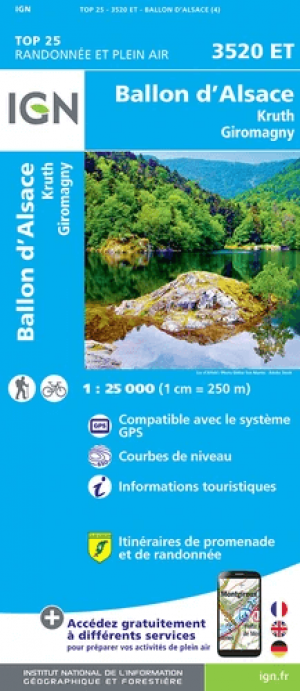 Wandelkaart 3520 ET Giromagny & PNR du Ballon d'Alsace - IGN