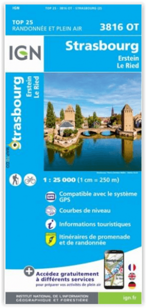 Wandelkaart 3816 OT Strasbourg- Erstein & Le Ried - IGN
