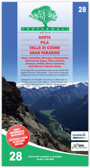 Wandelkaart 28 Aosta- Pila & Valle di Cogne - Fraternali Ed