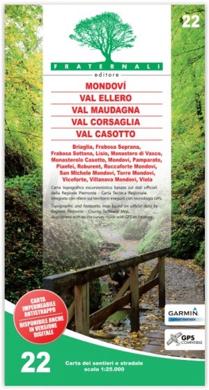 Wandelkaart 22 Mondovì & Valle Ellero - Fraternali Ed