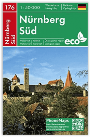 Wandelkaart & fietskaart D176 Nürnberg Süd - Phonemaps
