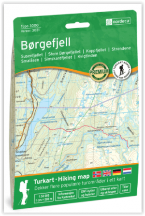 Wandelkaart 3031 Borgefjell NP Noorwegen - Nordeca AS