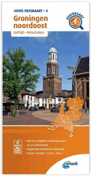Fietskaart 004 Groningen noordoost & Delfzijl - Anwb