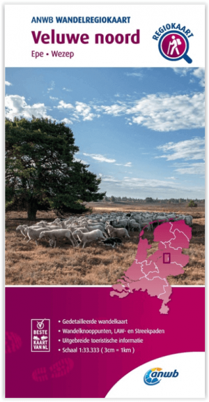 Wandelregiokaart 100 Veluwe Noord Gelderland - Anwb