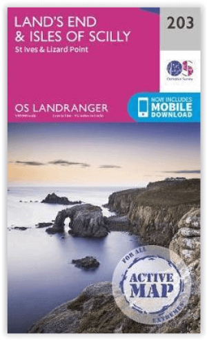 Wandelkaart 203 Land's End & Isles of Scilly - OSI