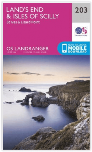 Wandelkaart 203 Land's End & Isles of Scilly - OSI