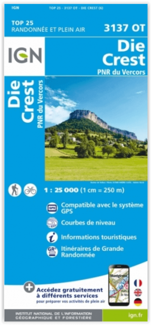 Wandelkaart 3137 OT Die- Crest - PNR du Vercors - IGN