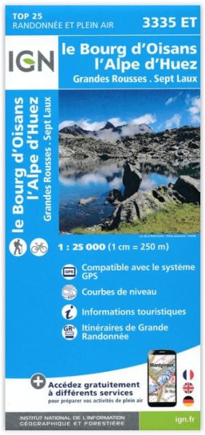Wandelkaart 3335 ET Le Bourg d'Oisans et L'Alpe d'Huez - IGN
