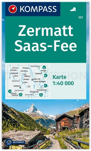 Wandelkaart 117 Zermatt & Saas Fee - Kompass