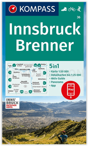 Wandelkaart 36 Innsbruck & Brenner - Kompass