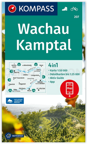 Wandelkaart 207 Wachau & Kamptal - Kompass