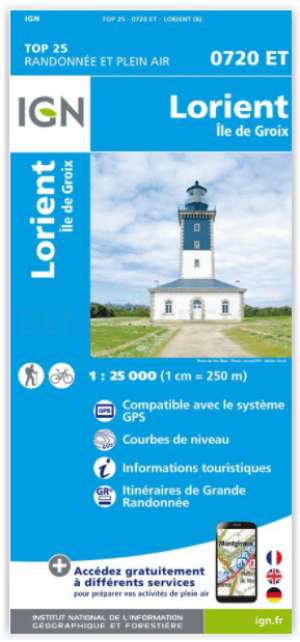 Wandelkaart 0720 ET Lorient & Ile de Groix - IGN