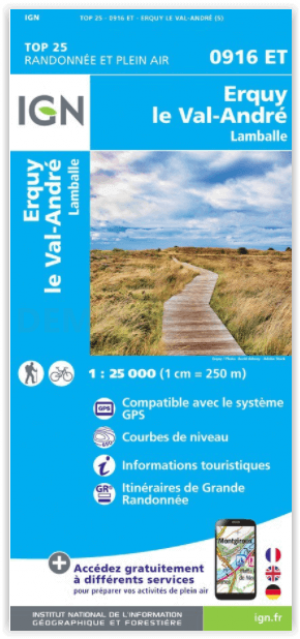 Wandelkaart 0916 ET -Erquy- le Val-André & Lamballe - IGN