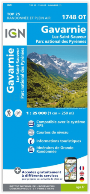 Wandelkaart 1748 OT Gavarnie - Luz-St-Sauveur - IGN