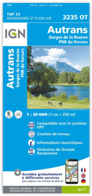Wandelkaart 3235 OT Autrans-Gorges de la Bourne - IGN
