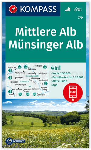 Wandelkaart 779 Mittlere Alb & Münsinger Alb - Kompass