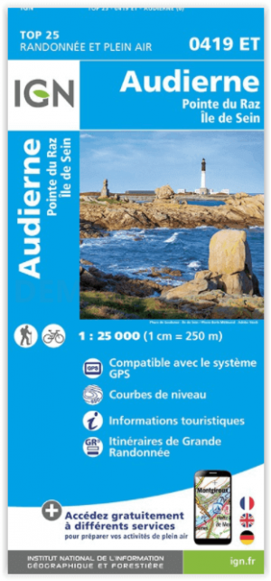 Wandelkaart 0419 ET Audierne- Pointe du Raz & Ile de Sein - IGN