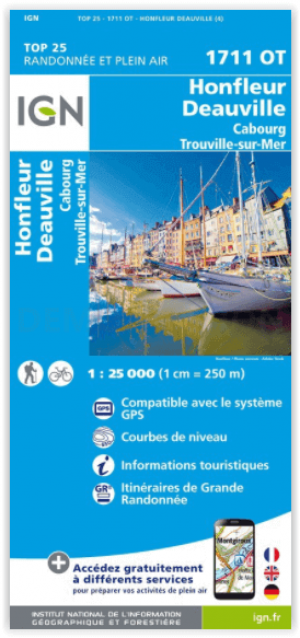 Wandelkaart 1711 OT Honfleur- Deauville & Cabourg - IGN