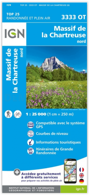 Wandelkaart 3333 OT Massif de la Chartreuse Nord - IGN