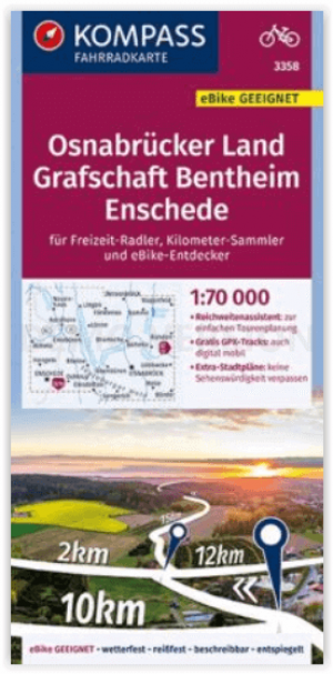 Fietskaart 3358 Osnabrücker Land- Bentheim & Enschede - Kompass