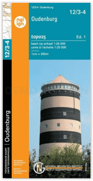 TOPO Wandelkaart 12/3-4 Oudenburg - NGI