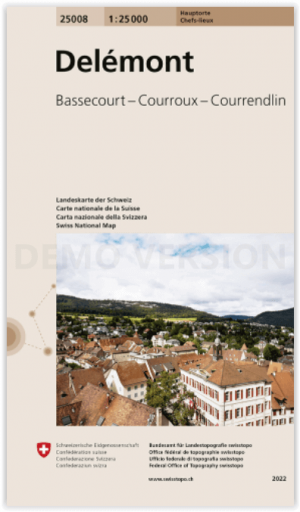 Wandelkaart 25008 Delémont - Swisstopo