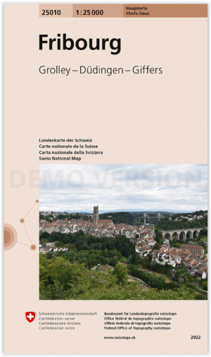 Wandelkaart 25010 Fribourg - Swisstopo