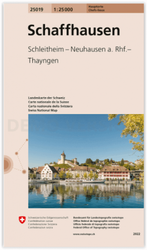 Wandelkaart 25019 Schaffhausen Zwitserland - Swisstopo