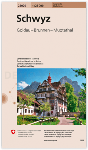 Wandelkaart 25020 Schwyz Zwitserland - Swisstopo