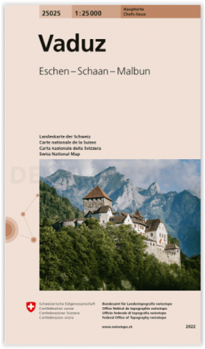 Wandelkaart 25025 Vaduz Zwitserland - Swisstopo