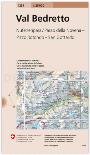 Wandelkaart 1251 Val Bedretto- Ticino Zwitserland - Swisstopo