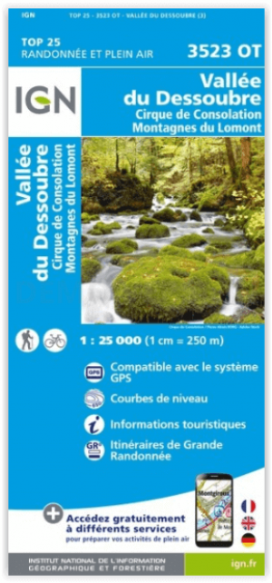 Wandelkaart 3523 OT Vallee-du-Desoubre - IGN