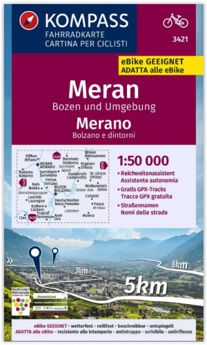 Fietskaart 3421 Merano - Kompass