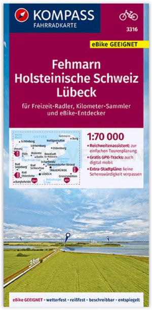 Fietskaart 3316 Fehmarn- Holsteinische Schweiz & Lübeck - Kompass