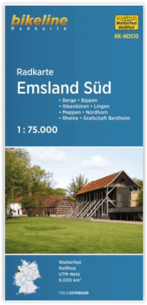 Fietskaart Bikeline - Emsland Zuid Duitsland - Estenbauer