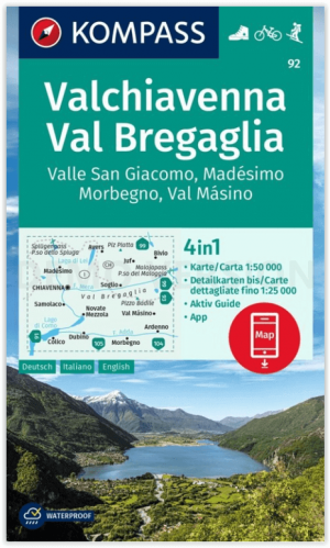 Wandelkaart 92 Valchiavenna & Val Bregaglia - Kompass