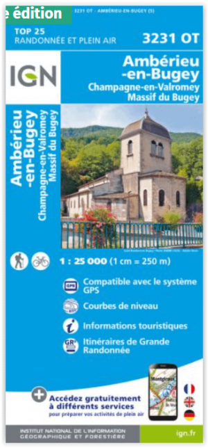 Wandelkaart 3231 OT Ambérieu-en-Bugey - IGN