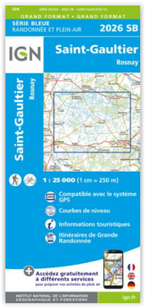 Wandelkaart 2026 SB Saint-Gaultier & Rosney - IGN