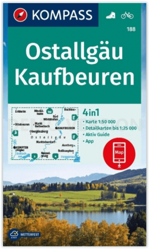 Wandelkaart 188 Ostallgäu & Kaufbeuren - Kompass