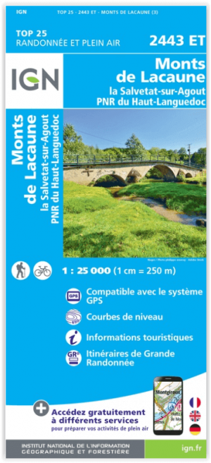 Wandelkaart 2443 ET Monts de Lacaune & La Salvetat-sur-Agout