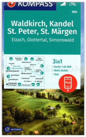 Wandelkaart 884 Waldkirch- Kandel- St.Peter & St.Märgen