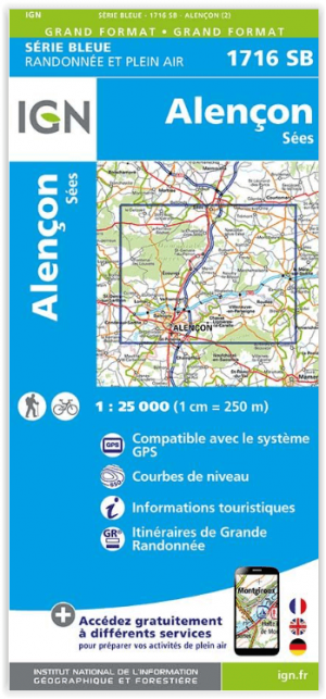 Wandelkaart 1716 SB Alençon & Sées - IGN