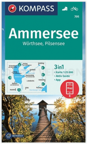 Wandelkaart 791 Ammersee - Wörthersee & Pilsensee - Kompass