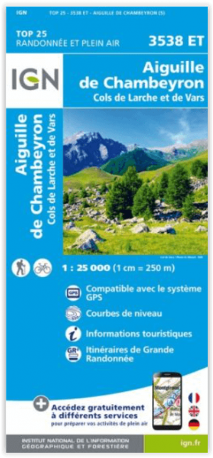 Wandelkaart 3538 ET Aiguille de Chamberyron - IGN